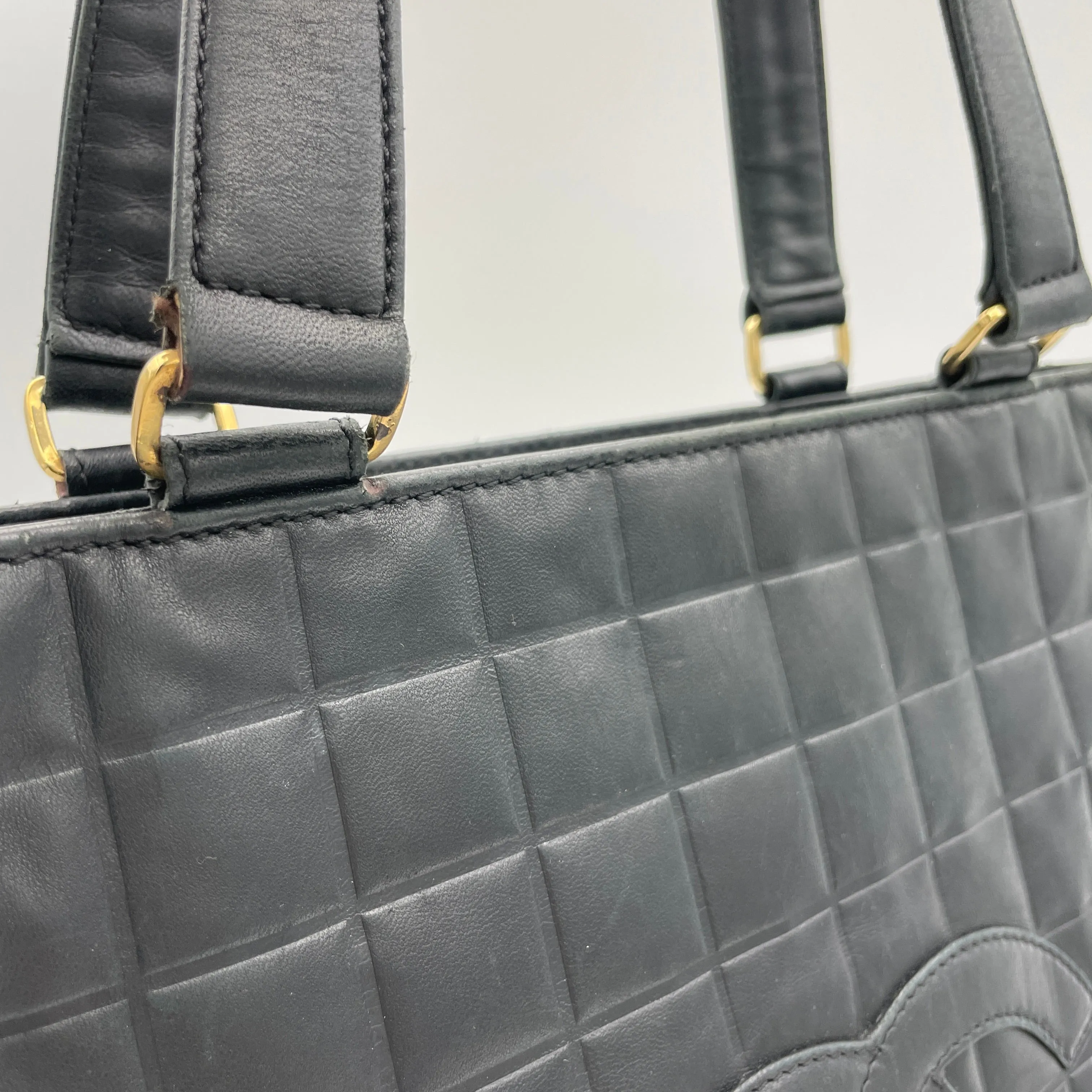 Coco Bar Black Tote Bag in Lambskin, Gold hardware