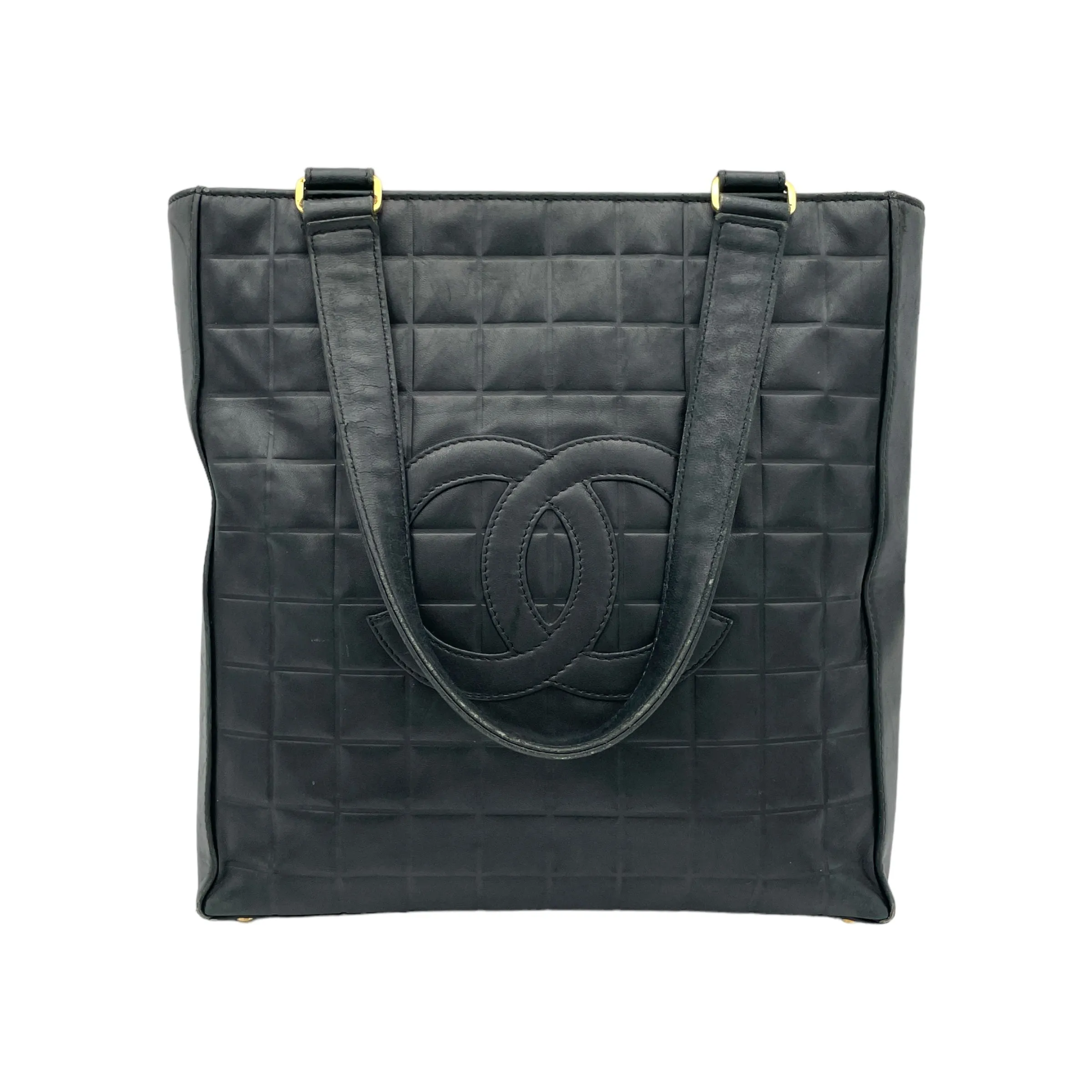 Coco Bar Black Tote Bag in Lambskin, Gold hardware