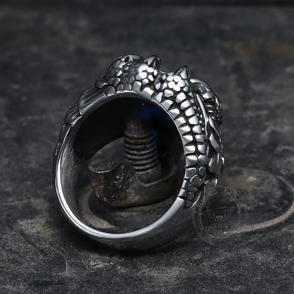 Cool Dragon Claw Stainless Steel CZ Ring