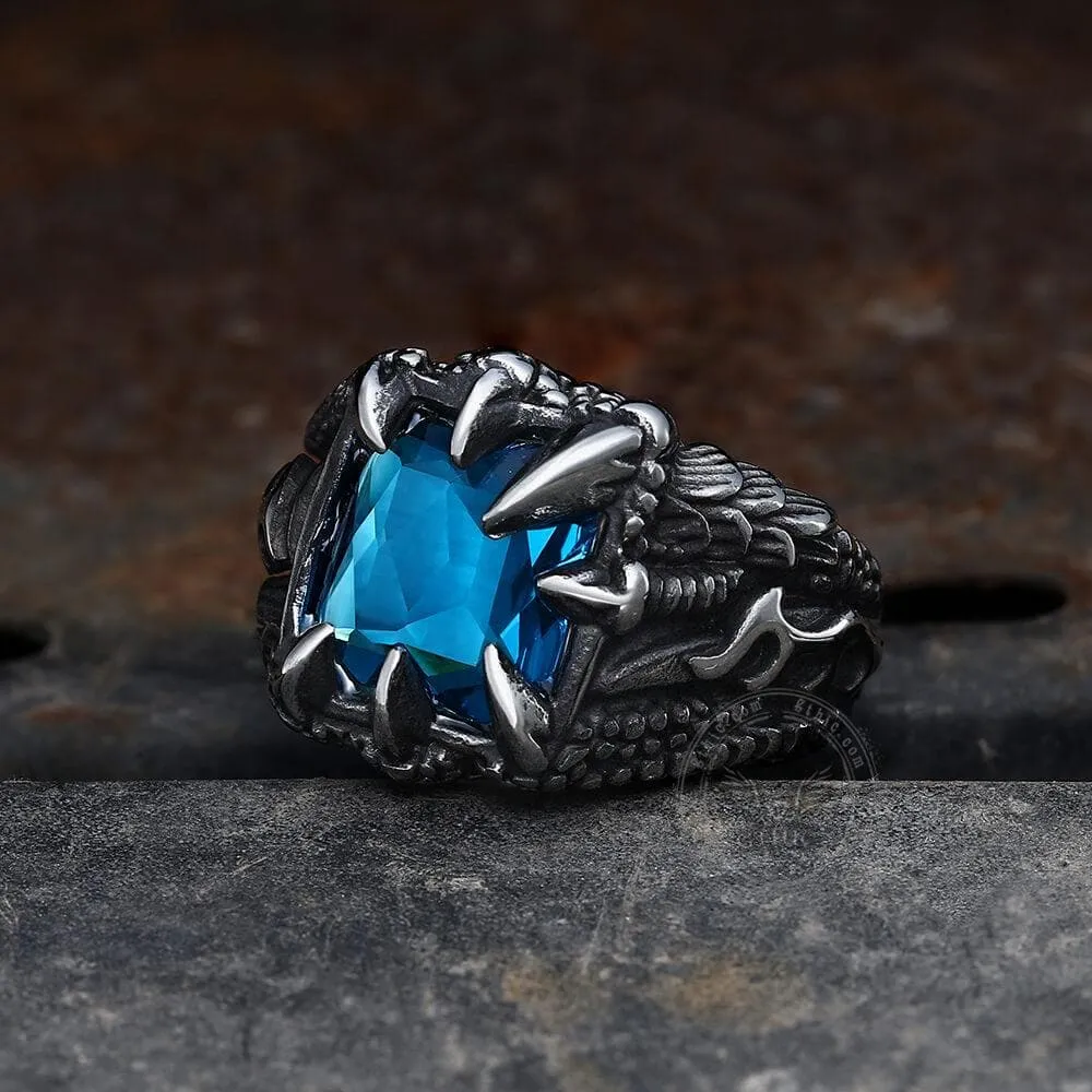 Cool Dragon Claw Stainless Steel CZ Ring