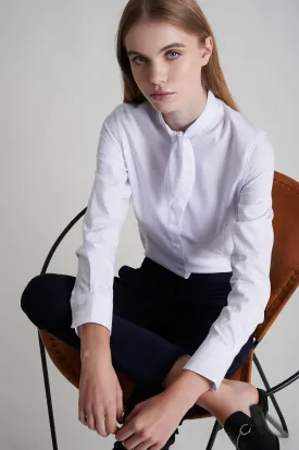 Cotton elastane shirt with bow collar