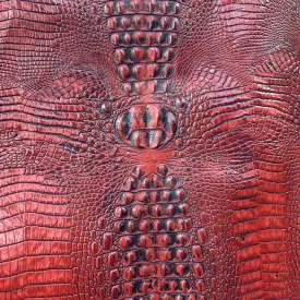 Croc Red Embossed Leather