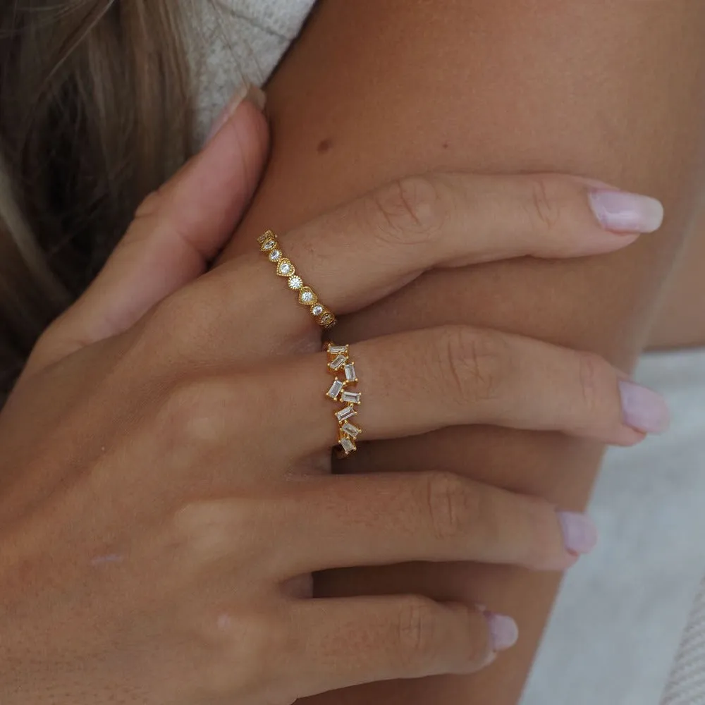 Crystal Ring in Gold