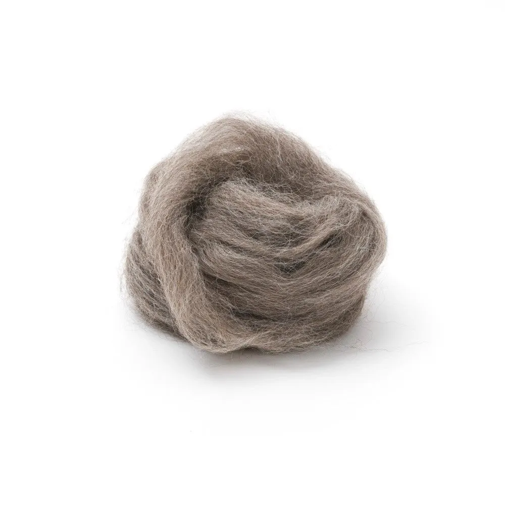 Dark Gray Corriedale Wool Roving 1 oz.