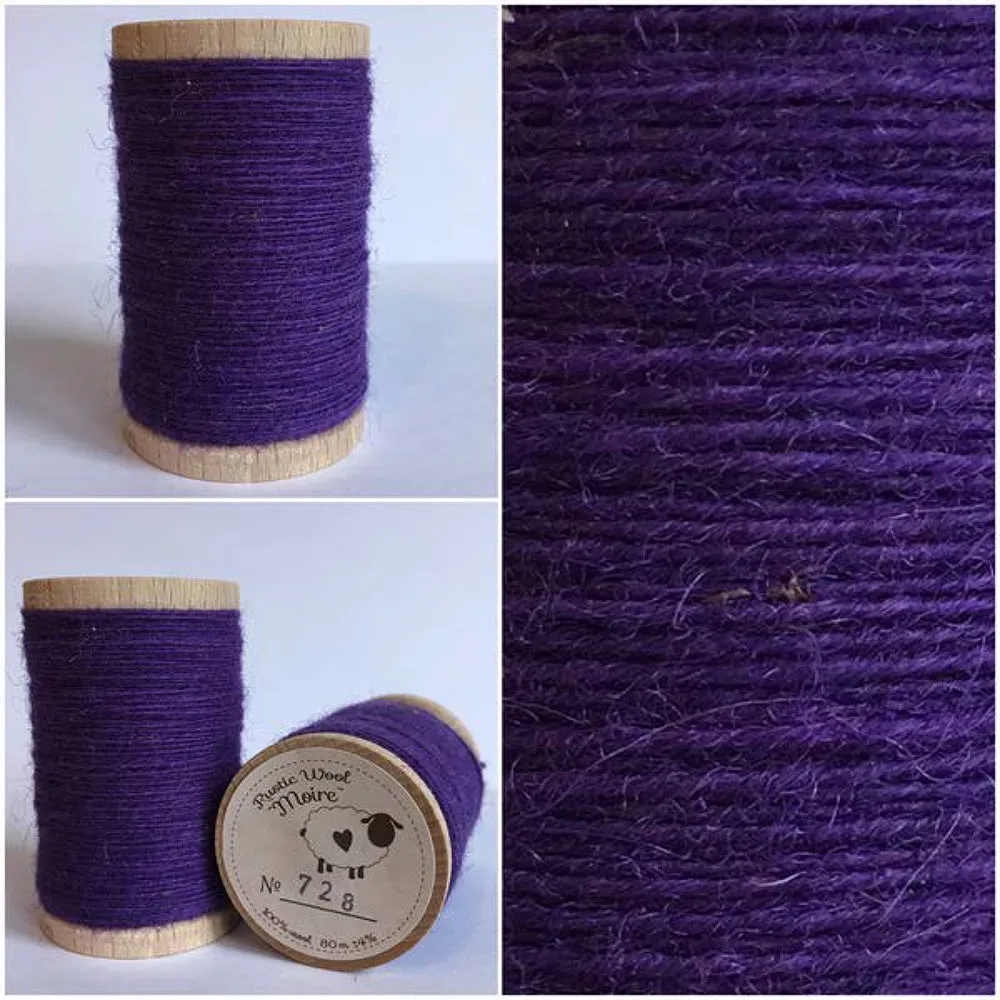 DEEP PURPLE Hand Dyed Fat QUARTER Wool Fabric for Wool Applique and Rug Hooking