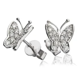 DIAMOND BUTTERFLY STUD EARRINGS