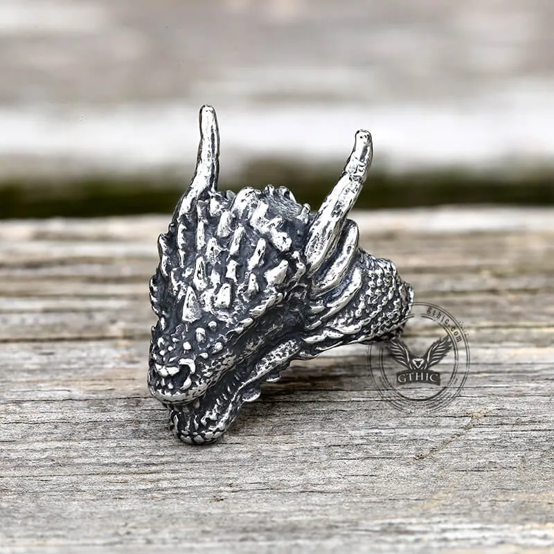 Domineering Dragon Head Stainless Steel Ring