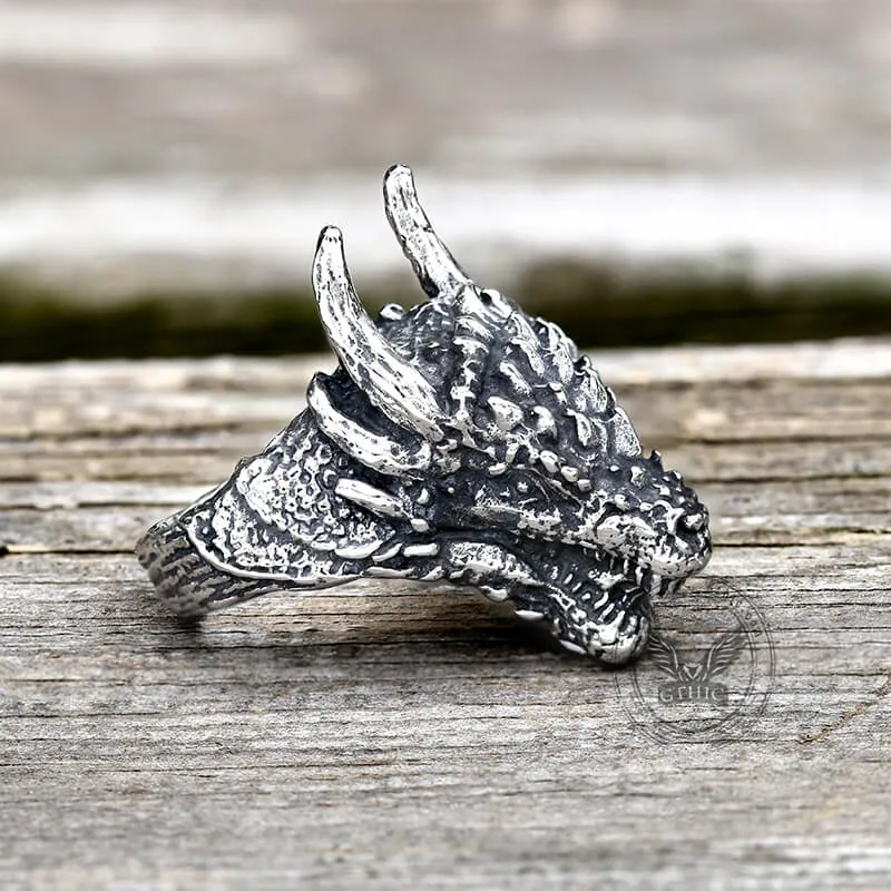 Domineering Dragon Head Stainless Steel Ring