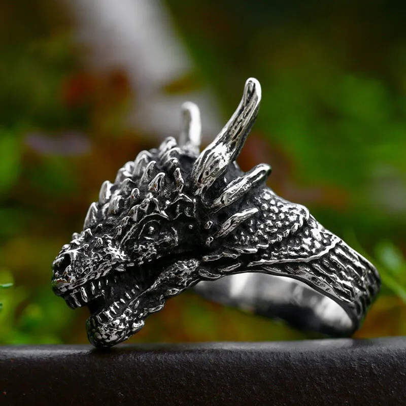 Domineering Dragon Head Stainless Steel Ring