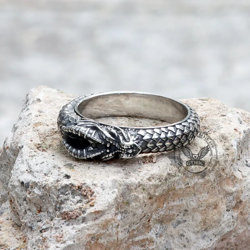 Dragon Ouroboros Stainless Steel Ring