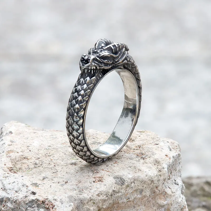 Dragon Ouroboros Stainless Steel Ring