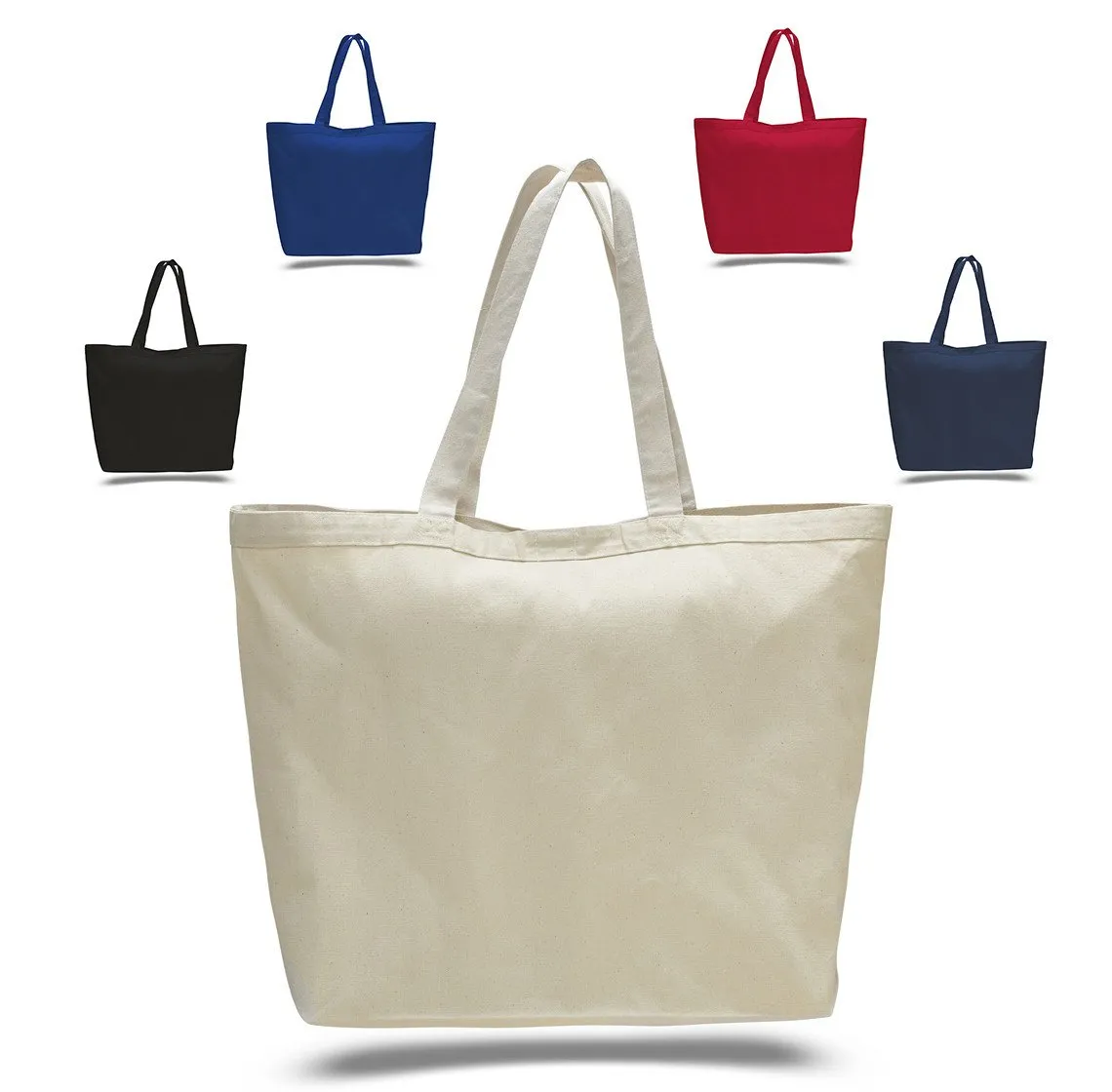 Extra-Large Heavy Canvas Tote Bags with Hook and Loop Closure