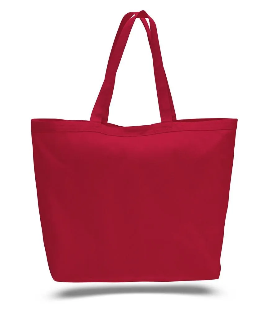 Extra-Large Heavy Canvas Tote Bags with Hook and Loop Closure