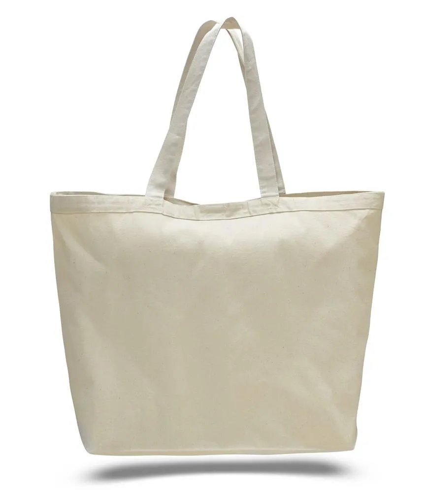 Extra-Large Heavy Canvas Tote Bags with Hook and Loop Closure