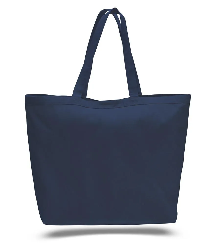 Extra-Large Heavy Canvas Tote Bags with Hook and Loop Closure