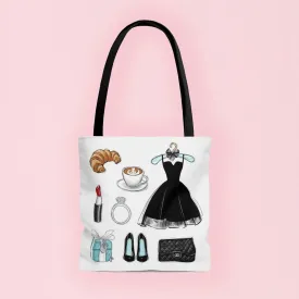 Fashion accessories print tote bag