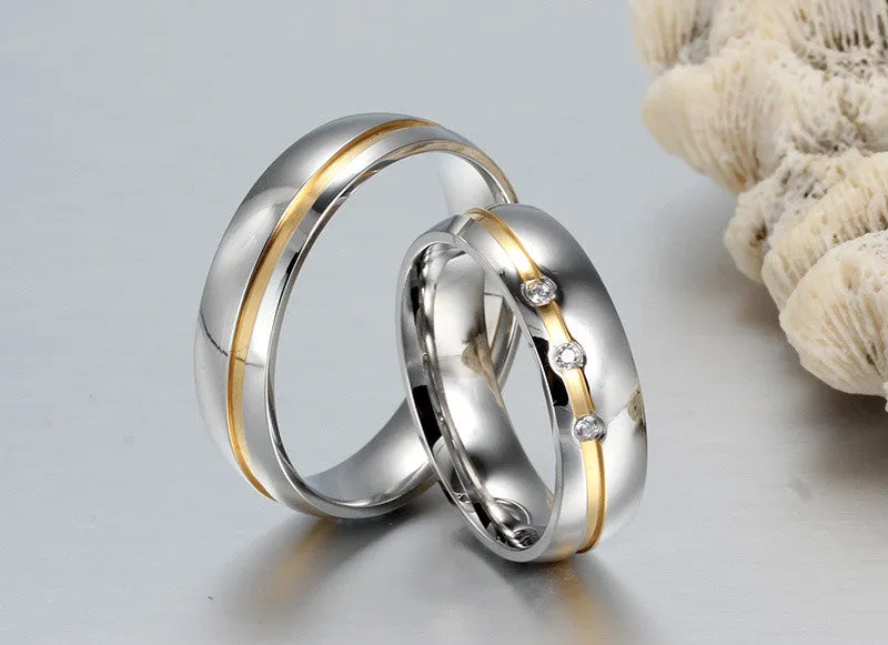 Fashion Men Women Wedding Rings AAA CZ Stone Rings For Women And Men Free Shipping Stainless Steel Finger Rings