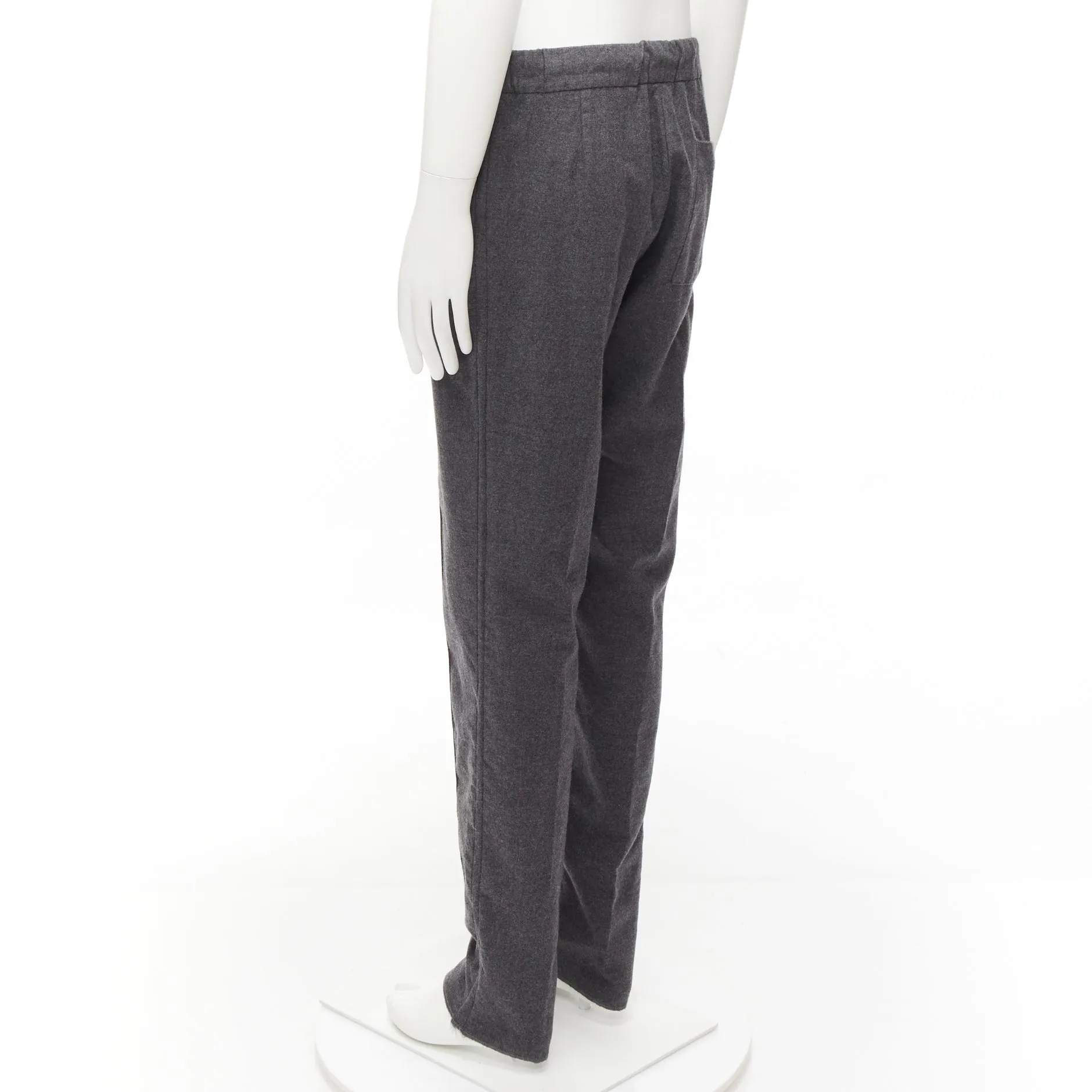 FENDI 100% virgin wool grey drawstring waistband casual dress trousers IT46 S