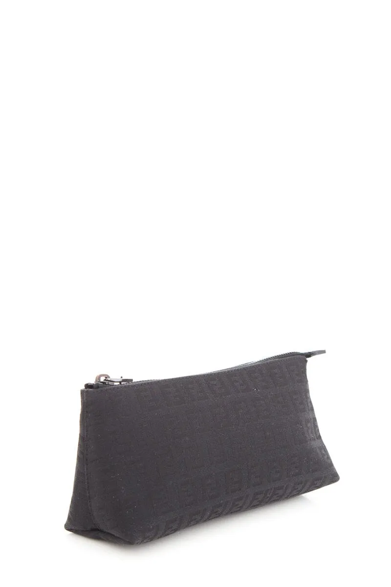 Fendi Black Zucca Zip Pouch