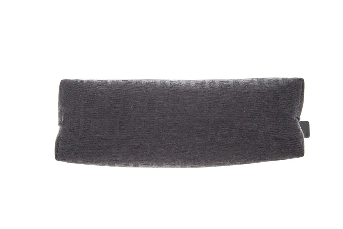 Fendi Black Zucca Zip Pouch