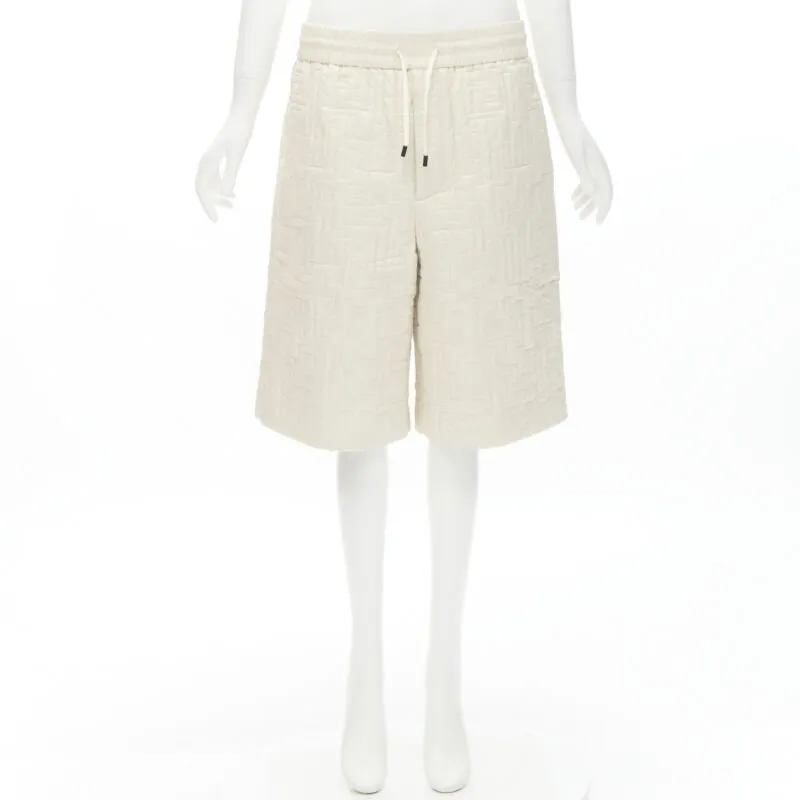 FENDI KIM JONES 2021 Runway FF Zucca monogram stitching nylon shorts IT48 M