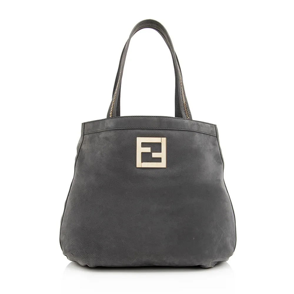 Fendi Metallic Suede Chain Trim Tote (SHF-19730)