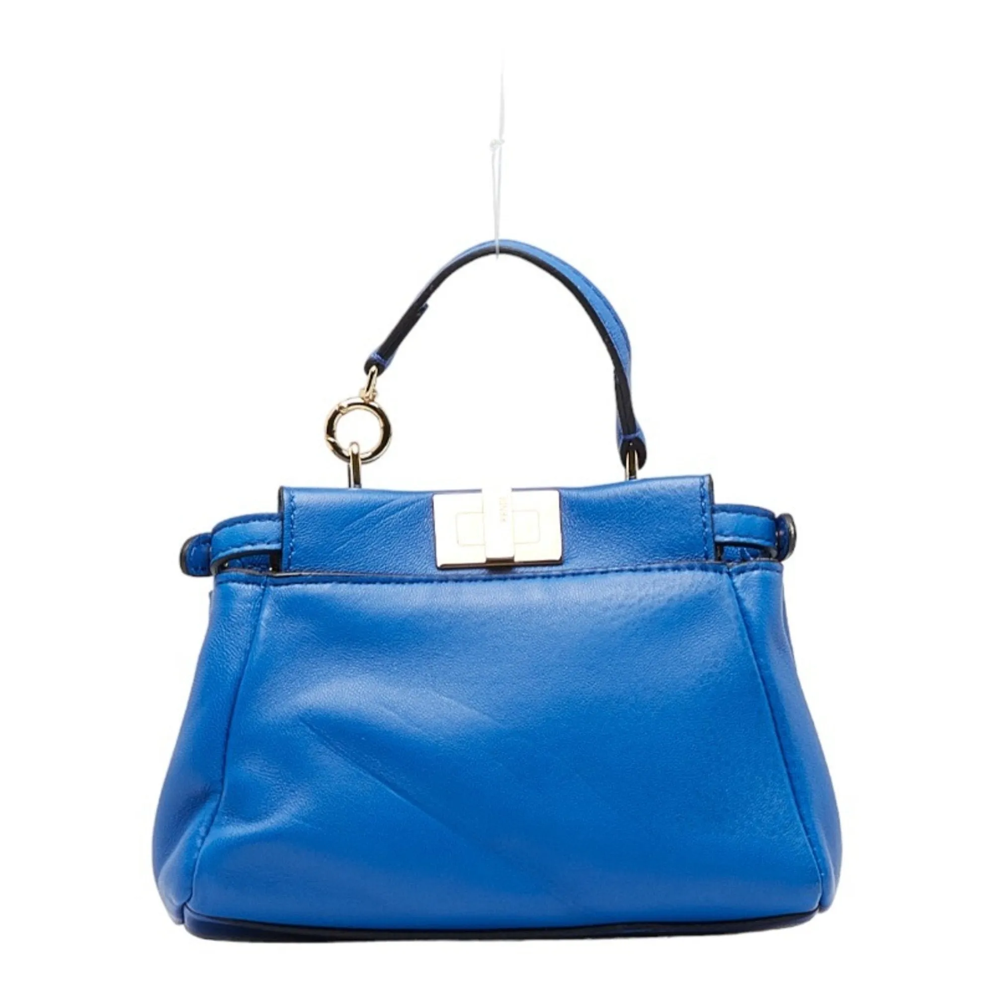 FENDI Micro Peekaboo Handbag 8M0355 Blue Leather Ladies