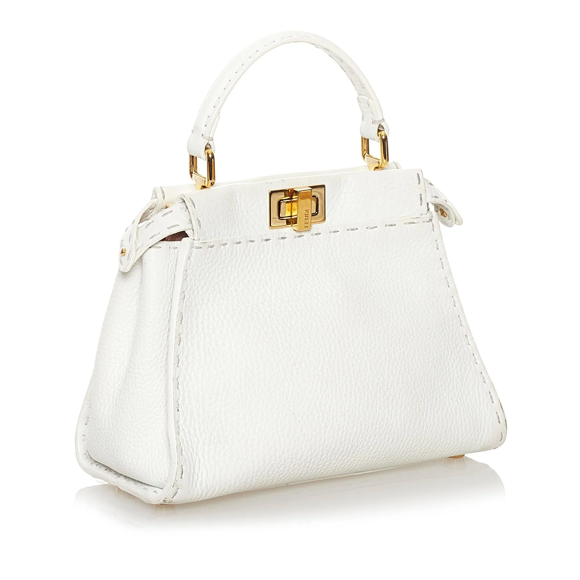 Fendi Mini Selleria Peekaboo Leather Satchel (SHG-34091)