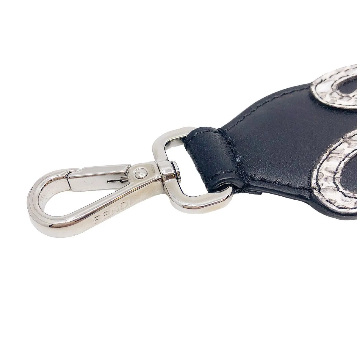 Fendi Mini Strap You Open Your Heart Cursive Black Leather 8AV105