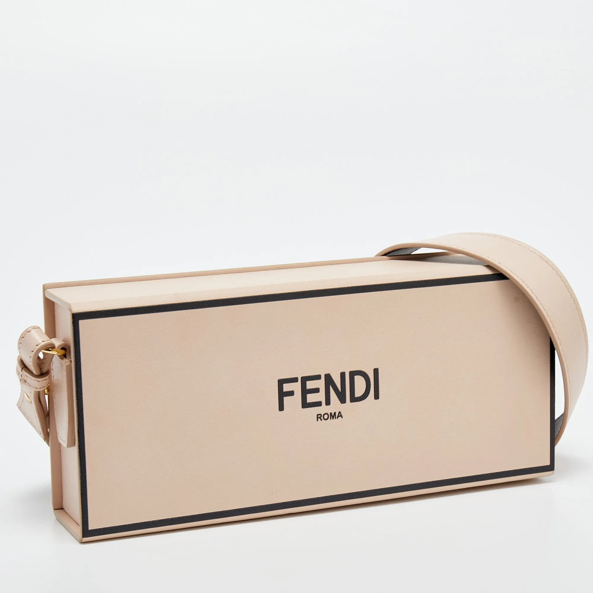 FENDI Old Rose Leather Horizontal Crossbody Bag