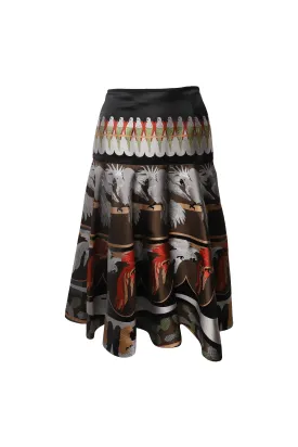 Fendi Parrot Print Skirt in Multicolor Silk