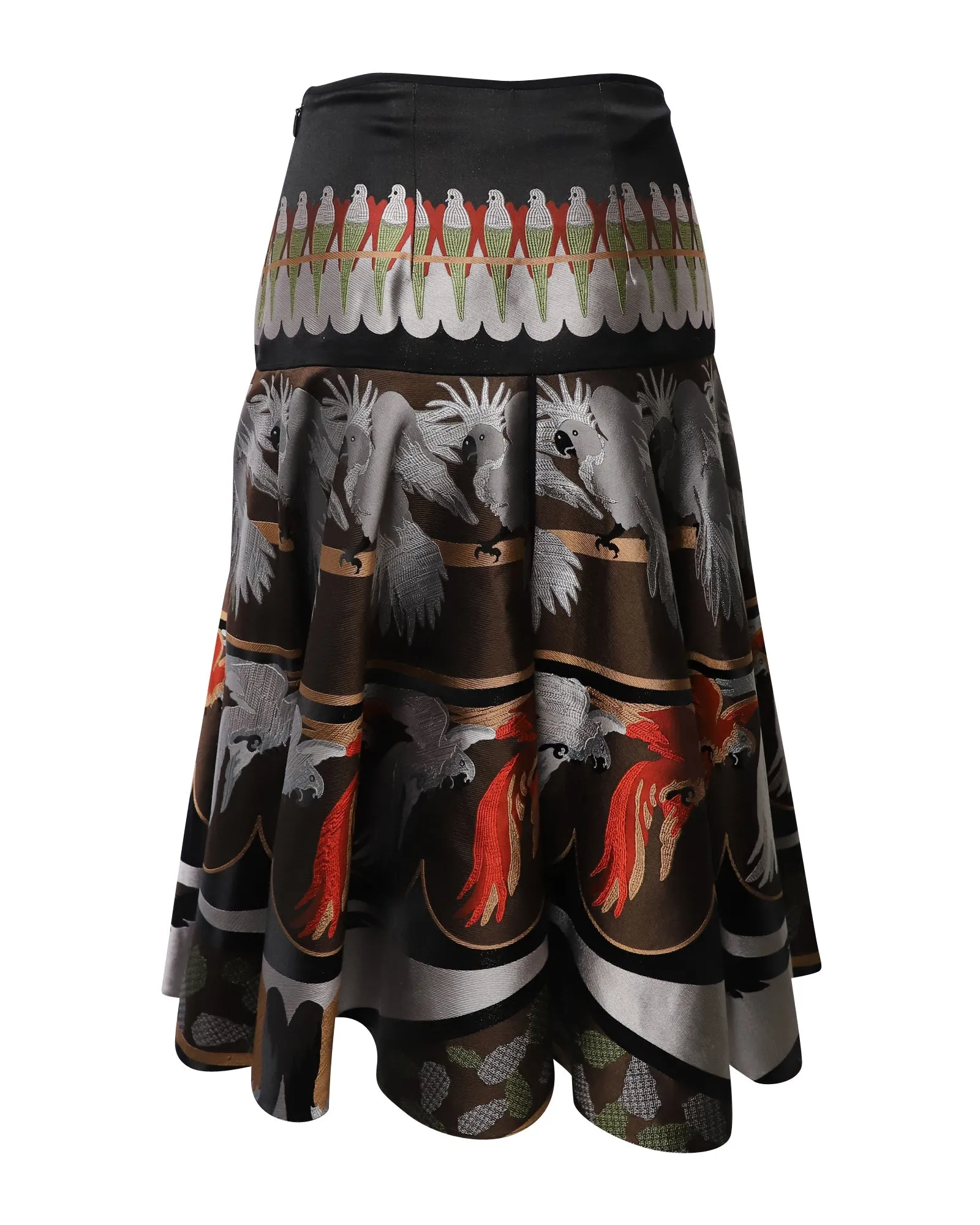 Fendi Parrot Print Skirt in Multicolor Silk