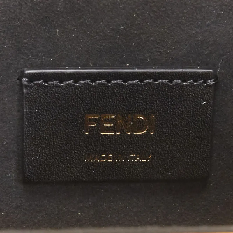 FENDI Vertical Box signature yellow black crossbody structured bag