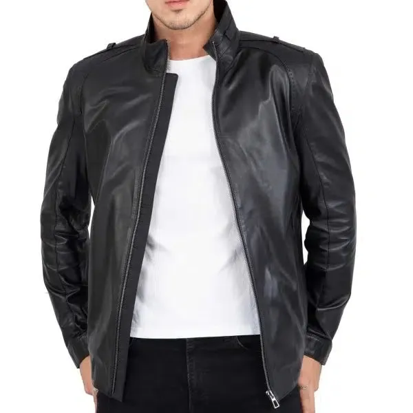 Genuine Lamb Leather Men's Long Jacket