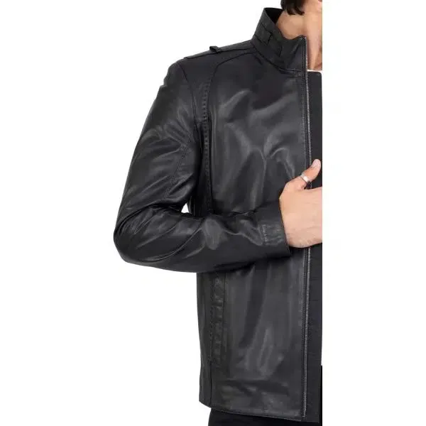 Genuine Lamb Leather Men's Long Jacket