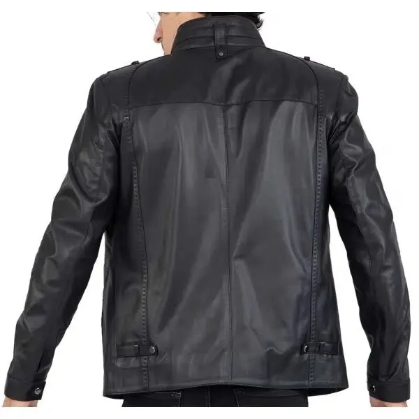 Genuine Lamb Leather Men's Long Jacket