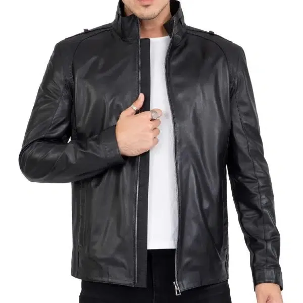 Genuine Lamb Leather Men's Long Jacket