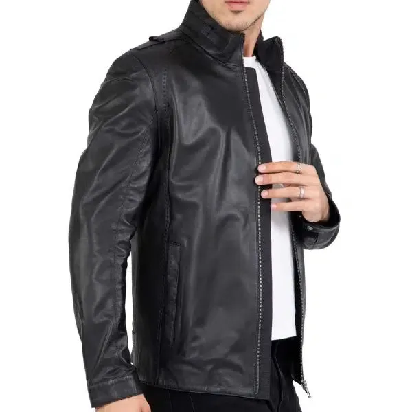 Genuine Lamb Leather Men's Long Jacket