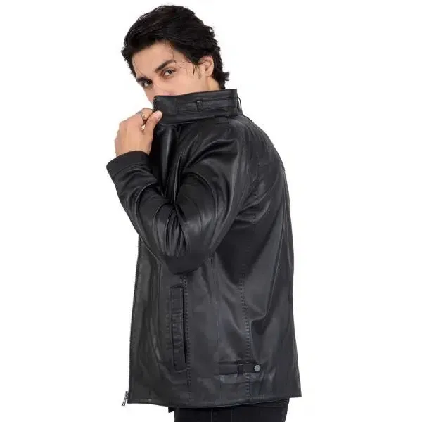 Genuine Lamb Leather Men's Long Jacket