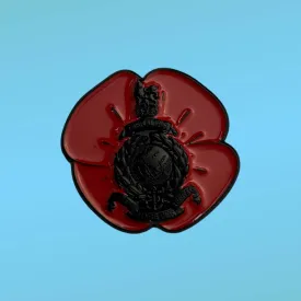 Globe & Laurel Poppy Lapel Pin - Black