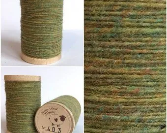 GRASSHOPPER Hand Dyed Fat QUARTER Wool Fabric for Primitive Wool Applique and Rug Hooking