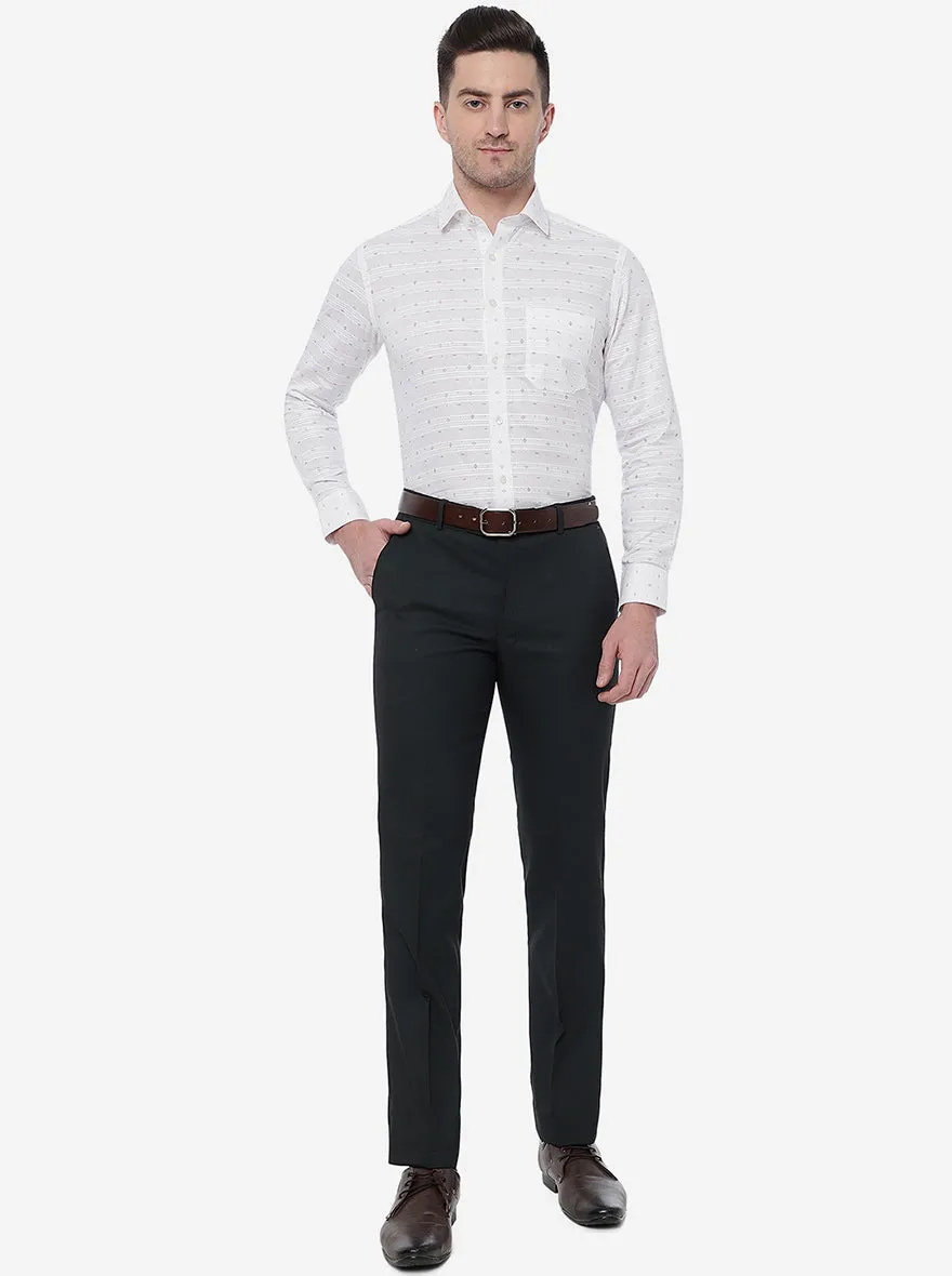 Green Solid Slim Fit Formal Trouser | Greenfibre