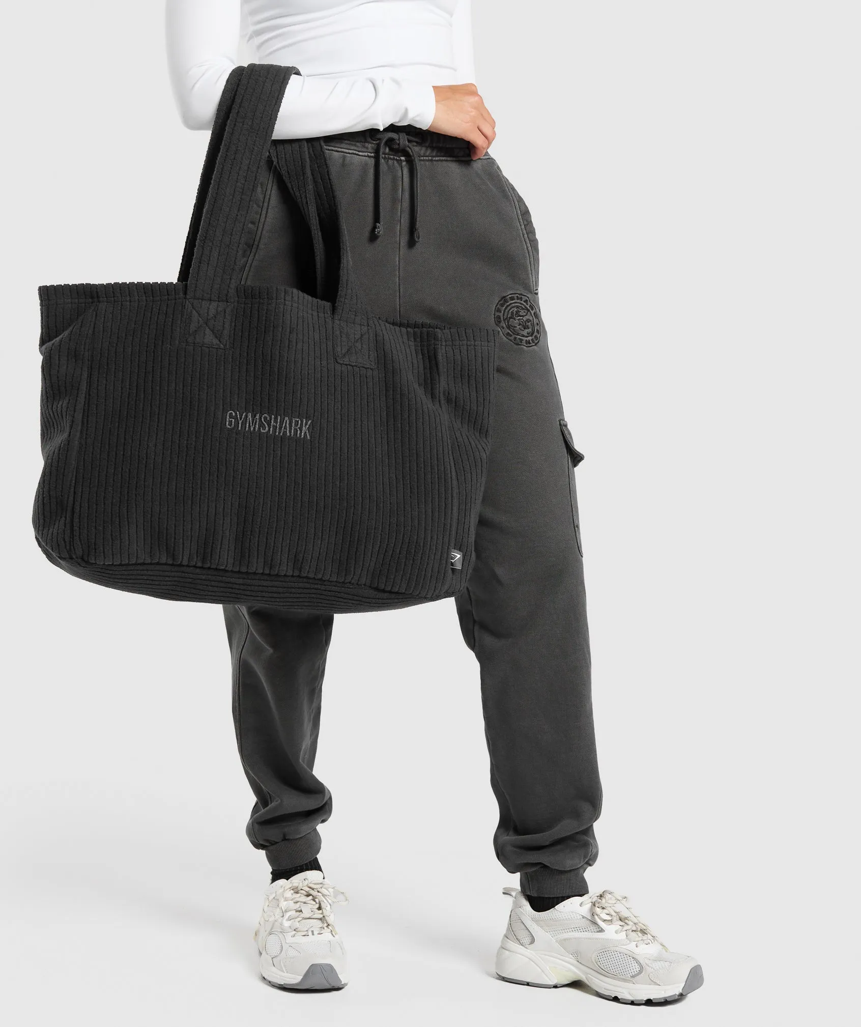 Gymshark Oversized Cord Tote Bag - Black