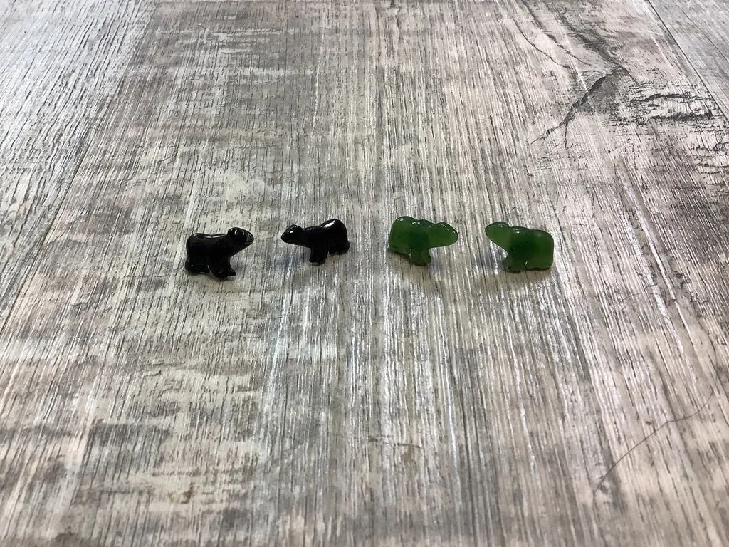 Jade Bear Studs