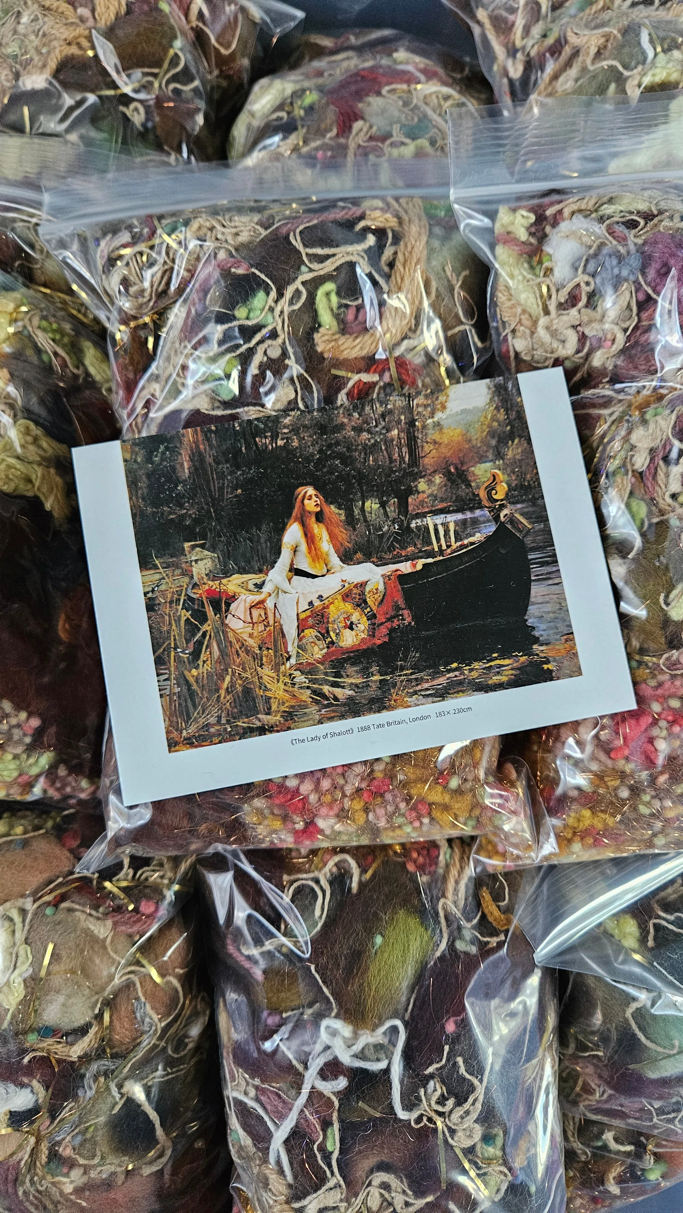 LADY OF SHALOTT - Waterhouse Inspired Fiber Art Texture Blend - 2.5 ounces