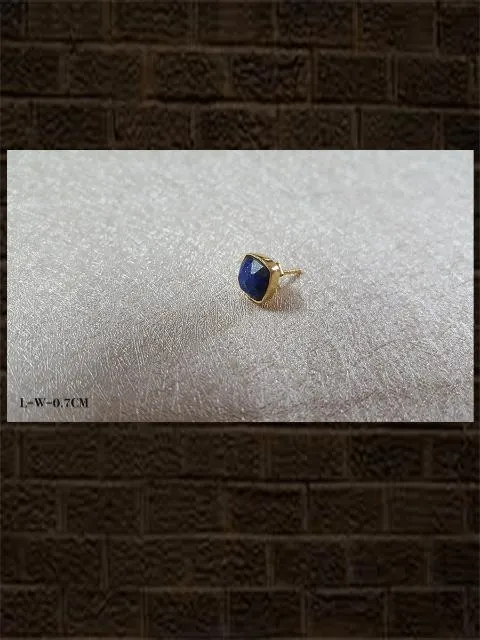 Lapis rose cut...sterling silver semi precious stone studs in square shape