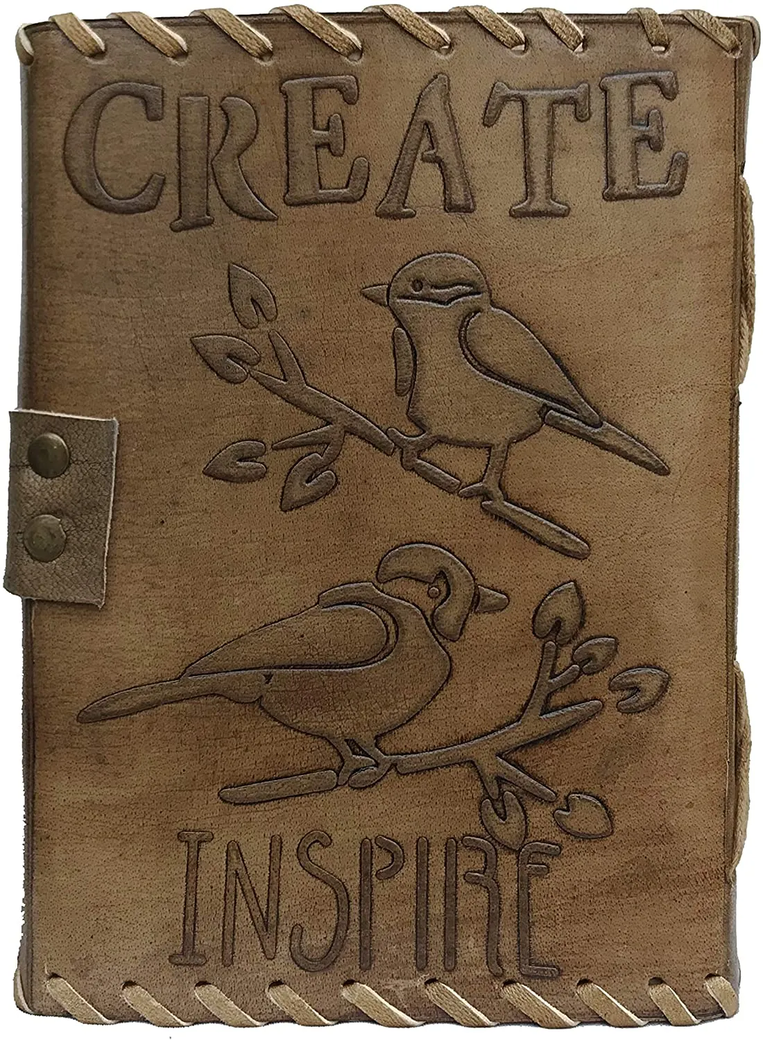 Leather Inspire Bird Embossed Antique Journal