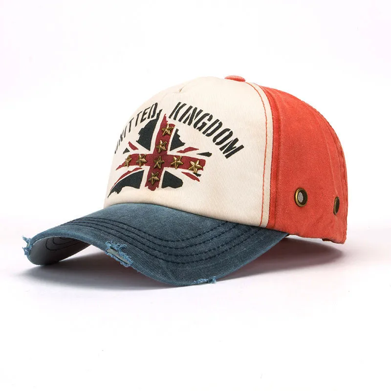 Men and women leisure national flag rivet baseball cap Pure cotton hats outdoor sports cap baseball caps