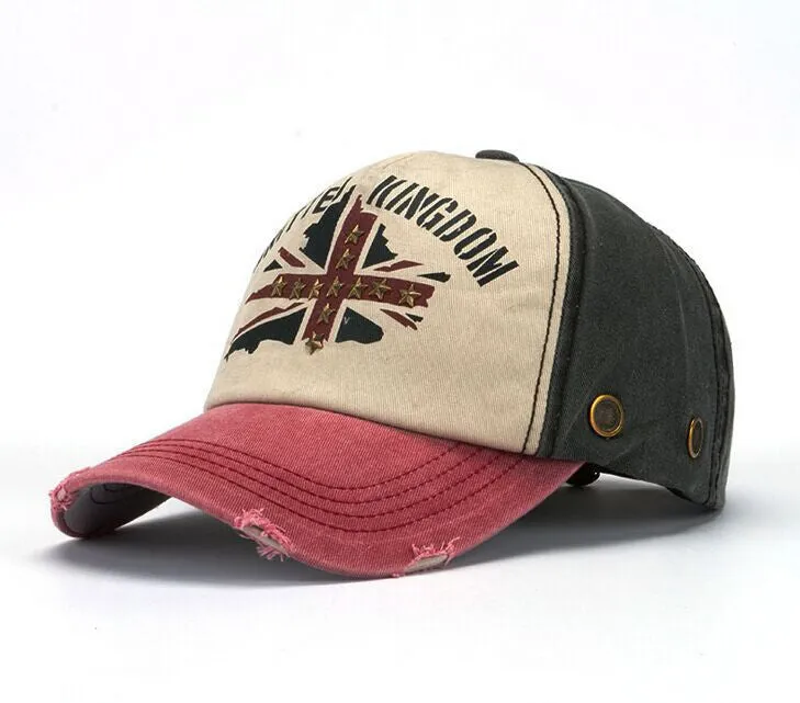 Men and women leisure national flag rivet baseball cap Pure cotton hats outdoor sports cap baseball caps