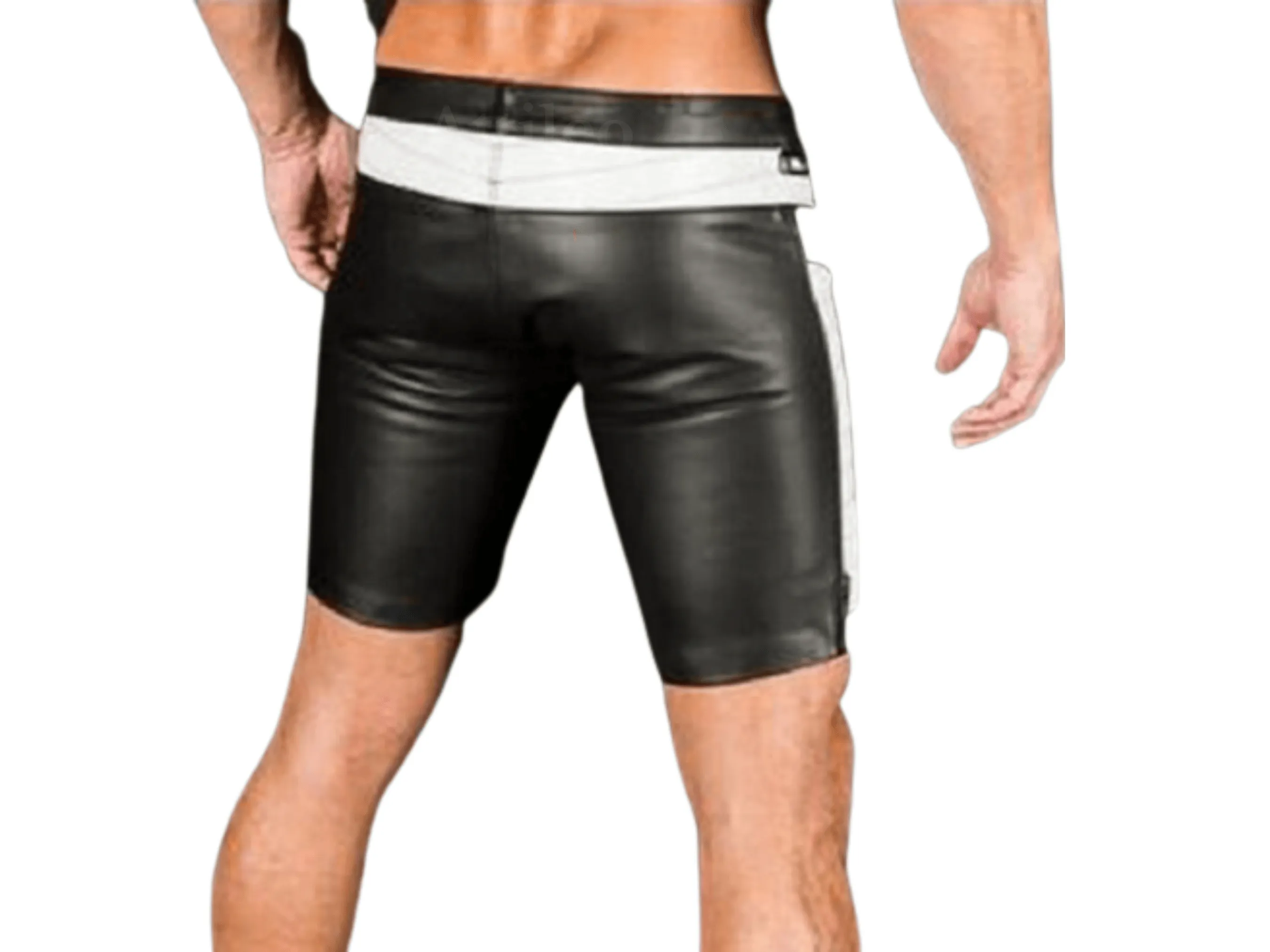 Mens Leather Football Shorts